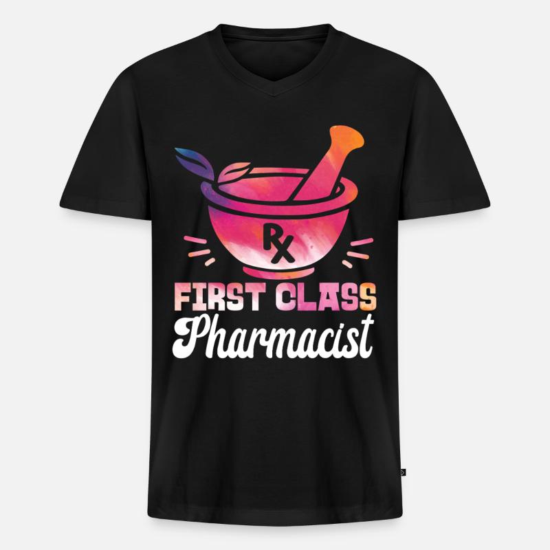 Pharmacy Tech Technician - Männer Premium Bio T-Shirt mit V-Ausschnitt - Schwarz