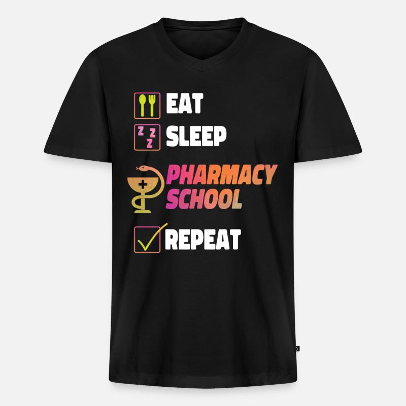 Pharmacy Tech Technician - Männer Premium Bio T-Shirt mit V-Ausschnitt - Schwarz