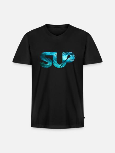SUP Stand up paddling paddleboarding - Men's Premium Organic T-shirt with V-neck - black