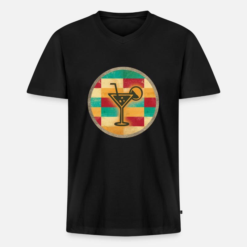 Sommer - Männer Premium Bio T-Shirt mit V-Ausschnitt - Schwarz