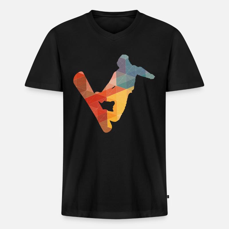 Snowboarden Snowboarder - Männer Premium Bio T-Shirt mit V-Ausschnitt - Schwarz