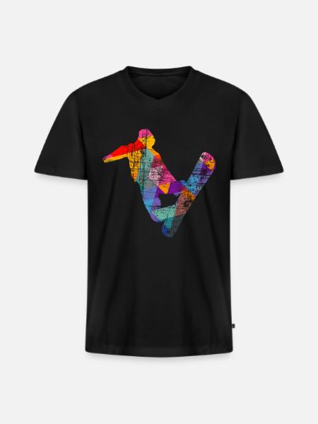 Snowboard Snowboarder - Men's Premium Organic T-shirt with V-neck - black