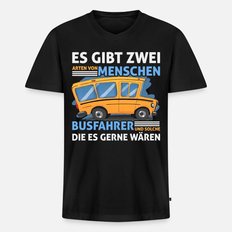 Busfahrer - Männer Premium Bio T-Shirt mit V-Ausschnitt - Schwarz