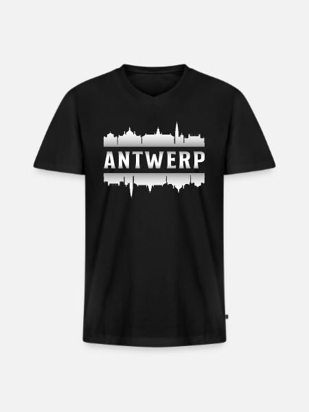 Antwerpen Antwerpen België cadeau zeggen vakantie - Mannen Premium Bio T-shirt met V-hals - zwart
