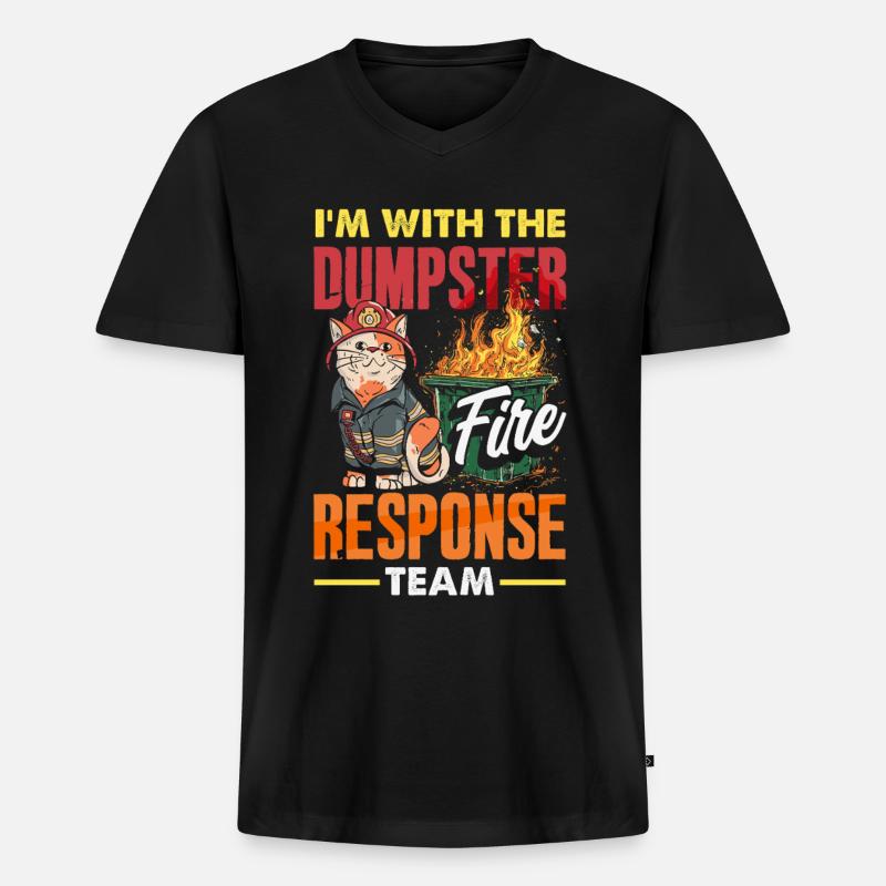 Müllcontainer Fire Response Team Leader - Männer Premium Bio T-Shirt mit V-Ausschnitt - Schwarz