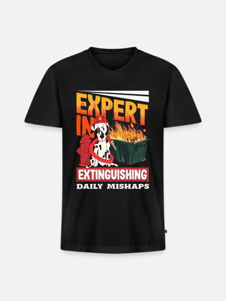Müllcontainer Fire Response Team Leader - Männer Premium Bio T-Shirt mit V-Ausschnitt - Schwarz