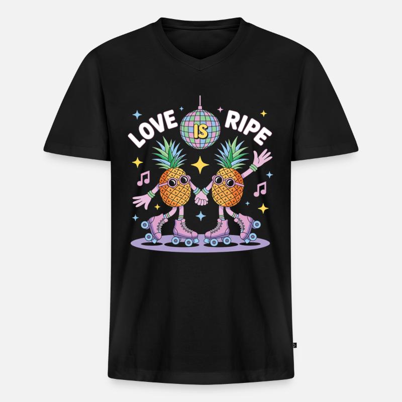 Fruchtig-lesbischer LGBT-Stolz-Monat - Männer Premium Bio T-Shirt mit V-Ausschnitt - Schwarz