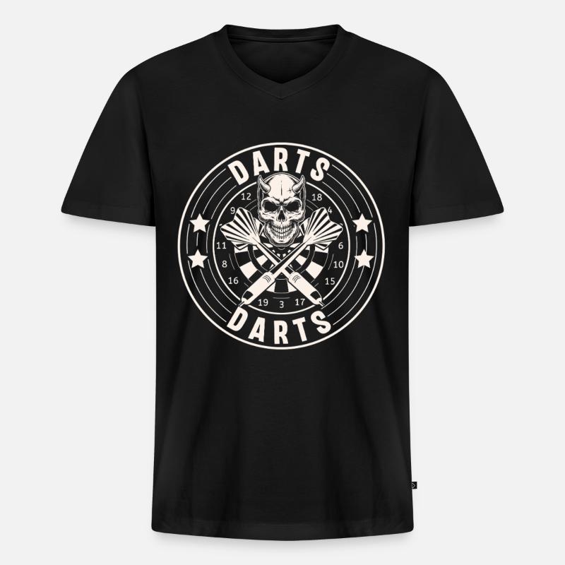Darts - Männer Premium Bio T-Shirt mit V-Ausschnitt - Schwarz