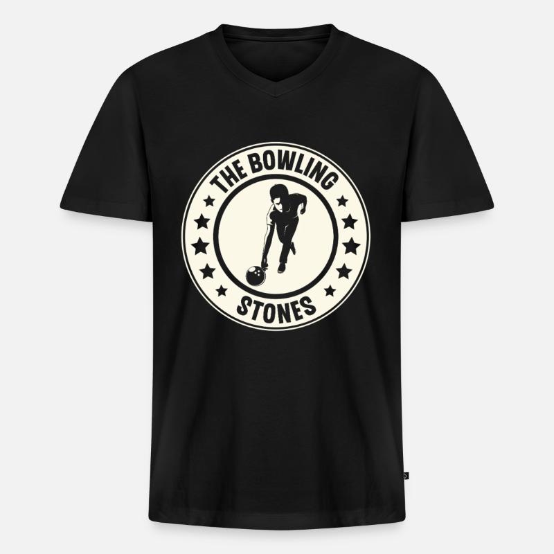 Bowling - Männer Premium Bio T-Shirt mit V-Ausschnitt - Schwarz