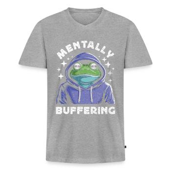 Undiagnosed, but something - Men's Premium Organic T-shirt with V-neck - heather grey - Front