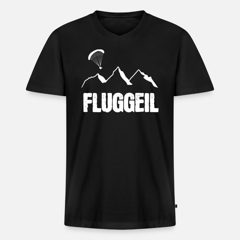 Fluggeil - Männer Premium Bio T-Shirt mit V-Ausschnitt - Schwarz