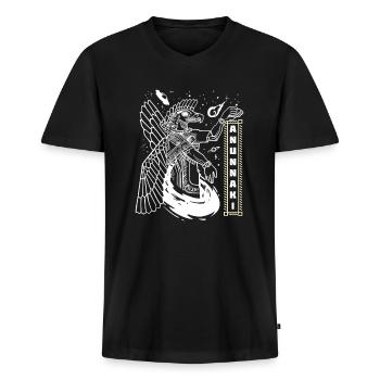 Sumerer Anunnaki Alien Astronauten - Männer Premium Bio T-Shirt mit V-Ausschnitt - Schwarz - Vorne - Nico (187cm)