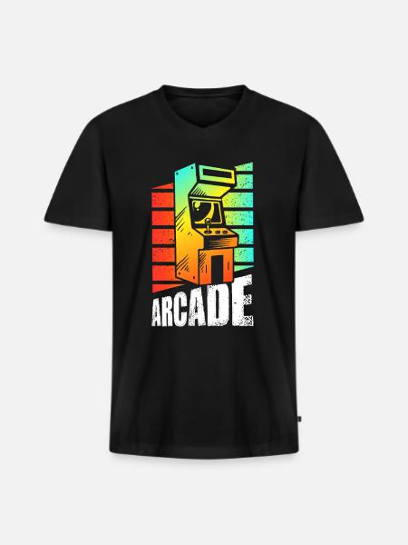 Retro Gaming Arcade Slot Machine - Men's Premium Organic T-shirt with V-neck - black