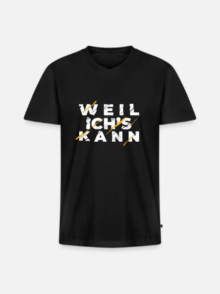 weil ich's kann - Männer Premium Bio T-Shirt mit V-Ausschnitt - Schwarz