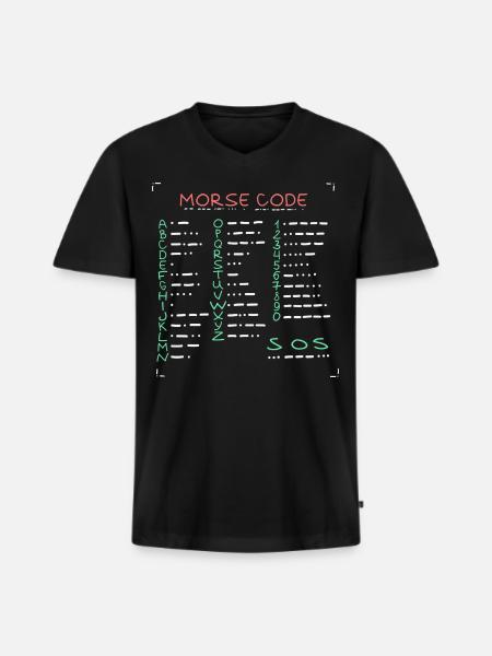 Morse Code Amateurfunker Funkamateur - Männer Premium Bio T-Shirt mit V-Ausschnitt - Schwarz