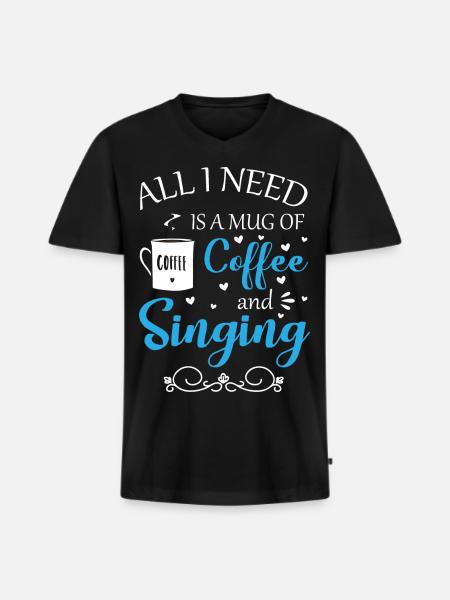 Singer Choir Musicians Singing Lessons - Men's Premium Organic T-shirt with V-neck - black