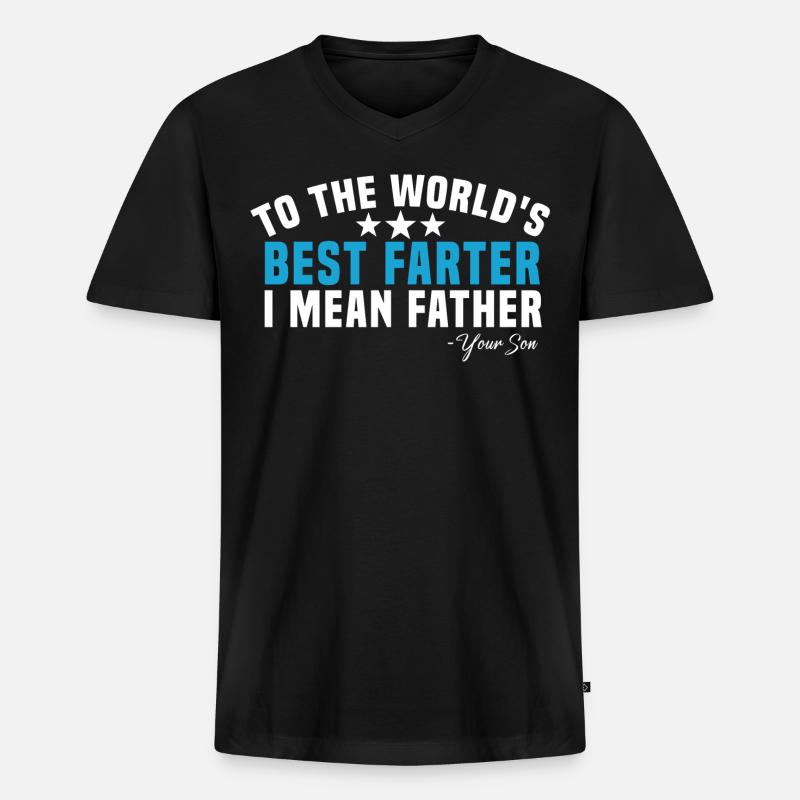 best father - Männer Premium Bio T-Shirt mit V-Ausschnitt - Schwarz