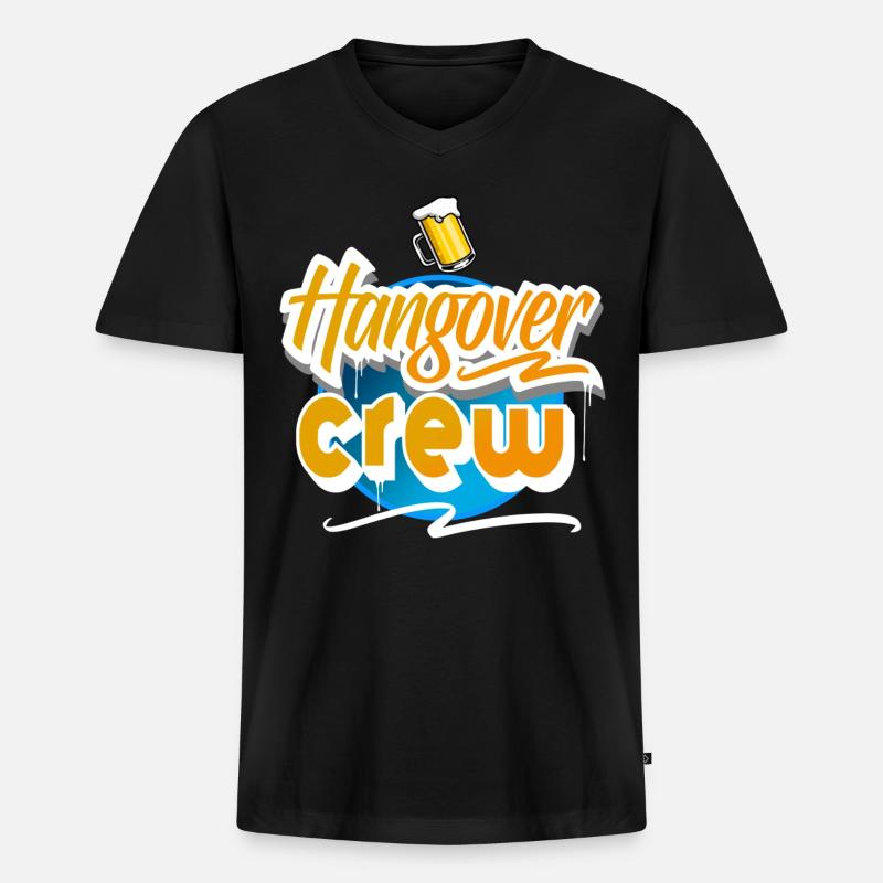 Hangover Crew - Männer Premium Bio T-Shirt mit V-Ausschnitt - Schwarz