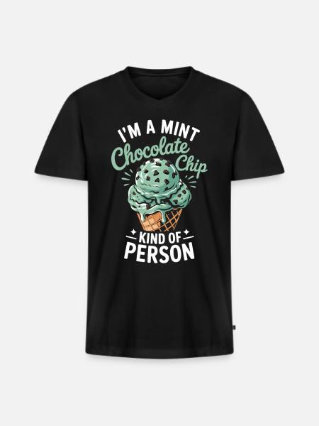 Mint Chocolate Cream Fan - Men's Premium Organic T-shirt with V-neck - black