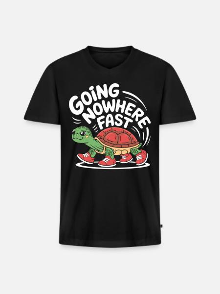 Turtle pace in style - Men's Premium Organic T-shirt with V-neck - black