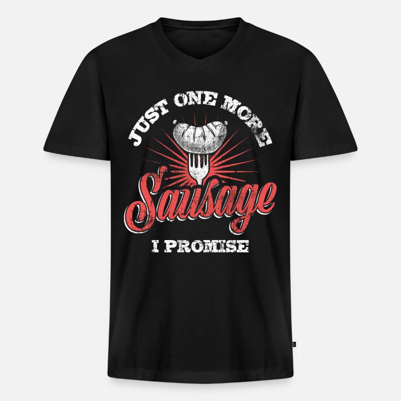 Wurst Würstchen - Männer Premium Bio T-Shirt mit V-Ausschnitt - Schwarz