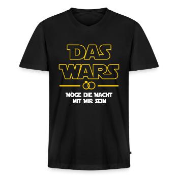 Das wars möge die Macht mit mir sein - JGA - Männer Premium Bio T-Shirt mit V-Ausschnitt - Schwarz - Vorne - Nico (187cm)