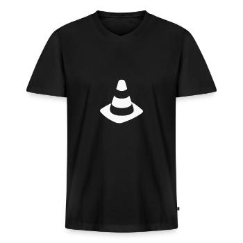 Leitkegel Pylon Geschenk - Männer Premium Bio T-Shirt mit V-Ausschnitt - Schwarz - Vorne - Nico (187cm)