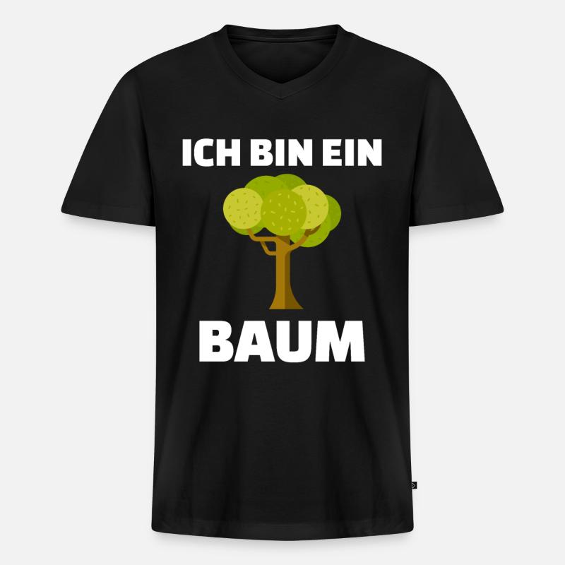Ich bin ein Baum - Männer Premium Bio T-Shirt mit V-Ausschnitt - Schwarz
