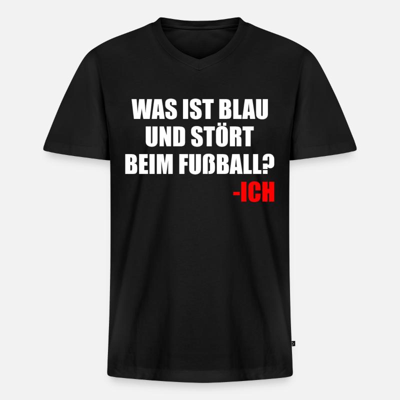 Witz Spruch Fussball Geschenk - Männer Premium Bio T-Shirt mit V-Ausschnitt - Schwarz
