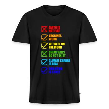 Conspiracy Theories Conspiracy Funny - Men's Premium Organic T-shirt with V-neck - black - Front - Nico (187cm)