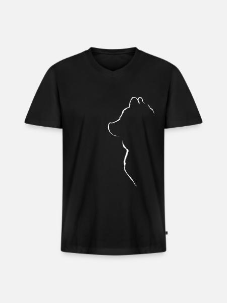 Dog picture silhouette - Men's Premium Organic T-shirt with V-neck - black