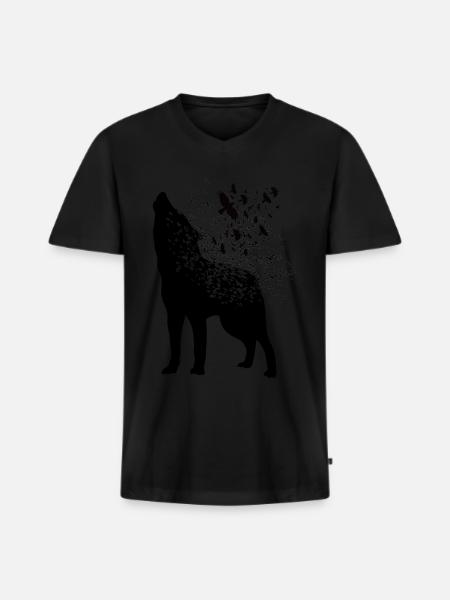 Vikings - Fenris Wolf - Men's Premium Organic T-shirt with V-neck - black