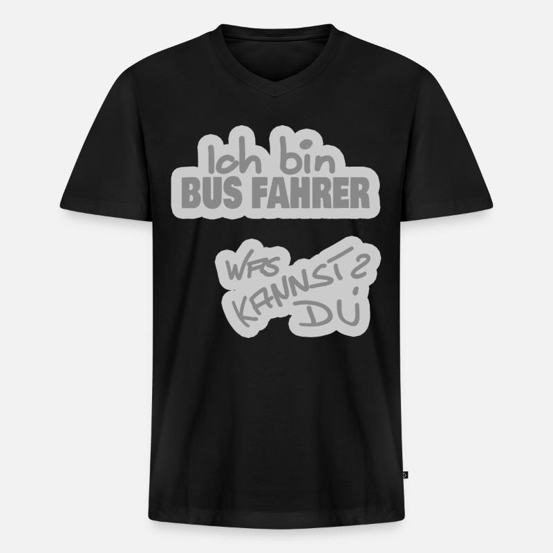 Busfahrer - Männer Premium Bio T-Shirt mit V-Ausschnitt - Schwarz