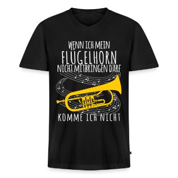 Flügelhorn - lustiger Spruch Witz - Männer Premium Bio T-Shirt mit V-Ausschnitt - Schwarz - Vorne - Nico (187cm)