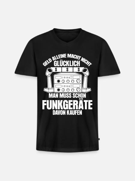 Amateurfunk - lustiger Funkgeräte Spruch - Männer Premium Bio T-Shirt mit V-Ausschnitt - Schwarz