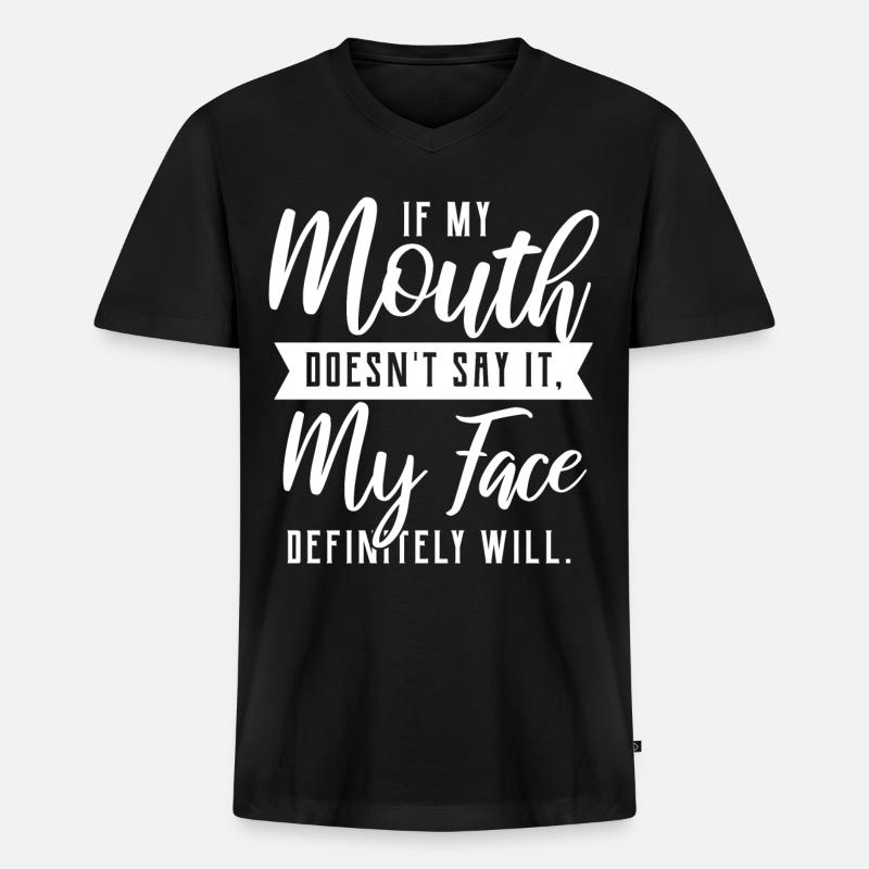 Witziges Zitat - Männer Premium Bio T-Shirt mit V-Ausschnitt - Schwarz