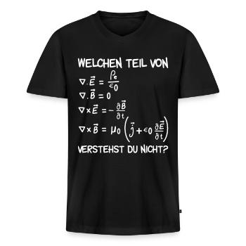 Welchen Teil von Maxwell Gleichungen Geschenk - Männer Premium Bio T-Shirt mit V-Ausschnitt - Schwarz - Vorne - Nico (187cm)
