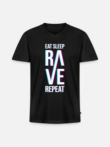 Eat Sleep Rave Repeat Gift - Men's Premium Organic T-shirt with V-neck - black
