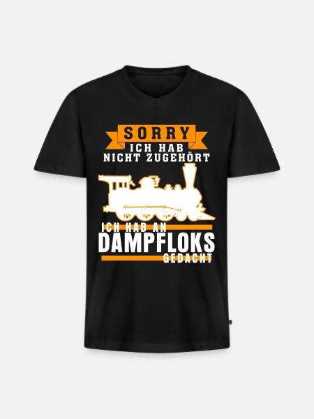 Dampflok Spruch Eisenbahn Dampfloks - Männer Premium Bio T-Shirt mit V-Ausschnitt - Schwarz