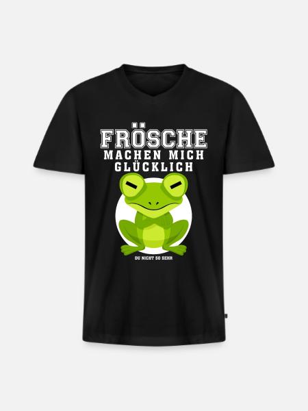 Frosch Frösche Spruch - Männer Premium Bio T-Shirt mit V-Ausschnitt - Schwarz