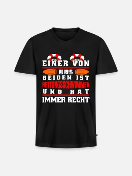 Rettungsschwimmer Rettungsring - Männer Premium Bio T-Shirt mit V-Ausschnitt - Schwarz