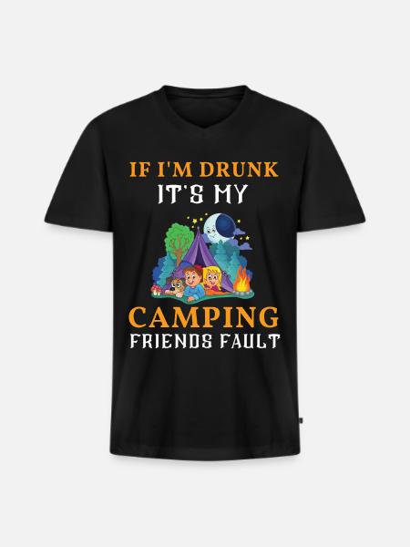camping - Men's Premium Organic T-shirt with V-neck - black