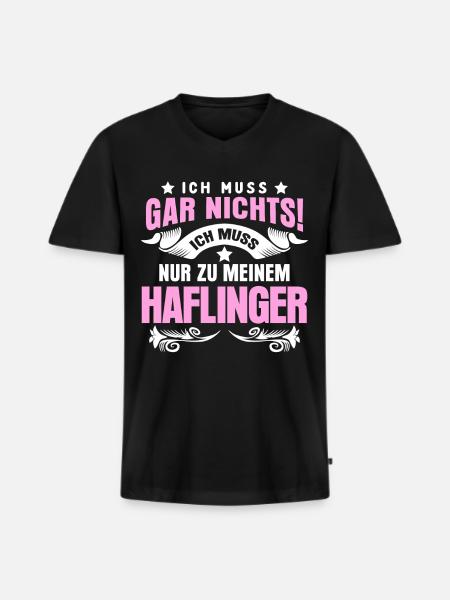 Haflinger - Pferde Spruch - Männer Premium Bio T-Shirt mit V-Ausschnitt - Schwarz