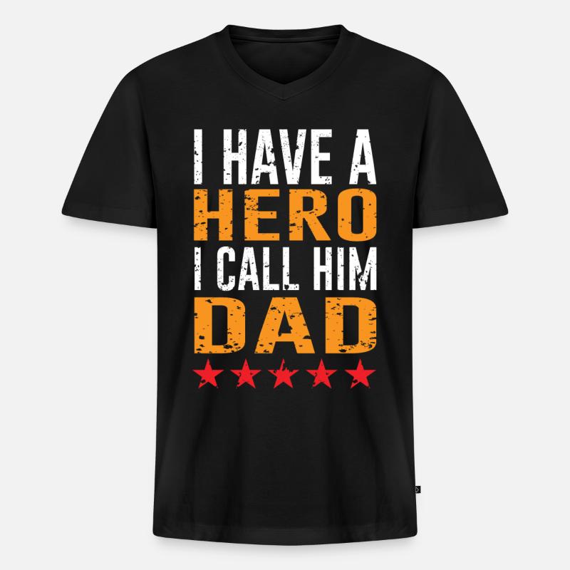 Bester Dad I Bester Papa - Männer Premium Bio T-Shirt mit V-Ausschnitt - Schwarz