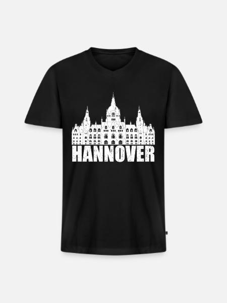 Hanover City Hall - Men's Premium Organic T-shirt with V-neck - black