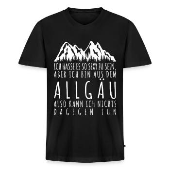 Allgäu Allgäuer Spruch lustig - Männer Premium Bio T-Shirt mit V-Ausschnitt - Schwarz - Vorne - Nico (187cm)