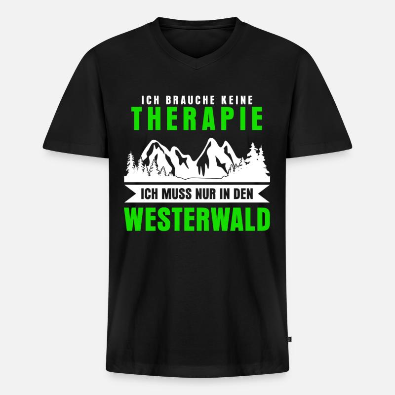 Westerwald Westerwälder Spruch lustig - Männer Premium Bio T-Shirt mit V-Ausschnitt - Schwarz