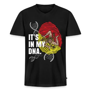 Sizilien Sicilia Flagge - Männer Premium Bio T-Shirt mit V-Ausschnitt - Schwarz - Vorne - Nico (187cm)
