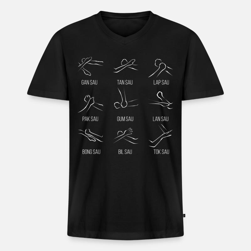 Wingtsun Wing chun - Männer Premium Bio T-Shirt mit V-Ausschnitt - Schwarz