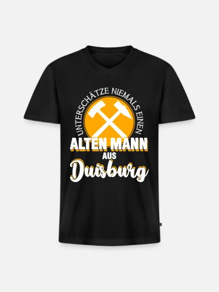 Duisburg Duisburger Duisburgerin - Männer Premium Bio T-Shirt mit V-Ausschnitt - Schwarz